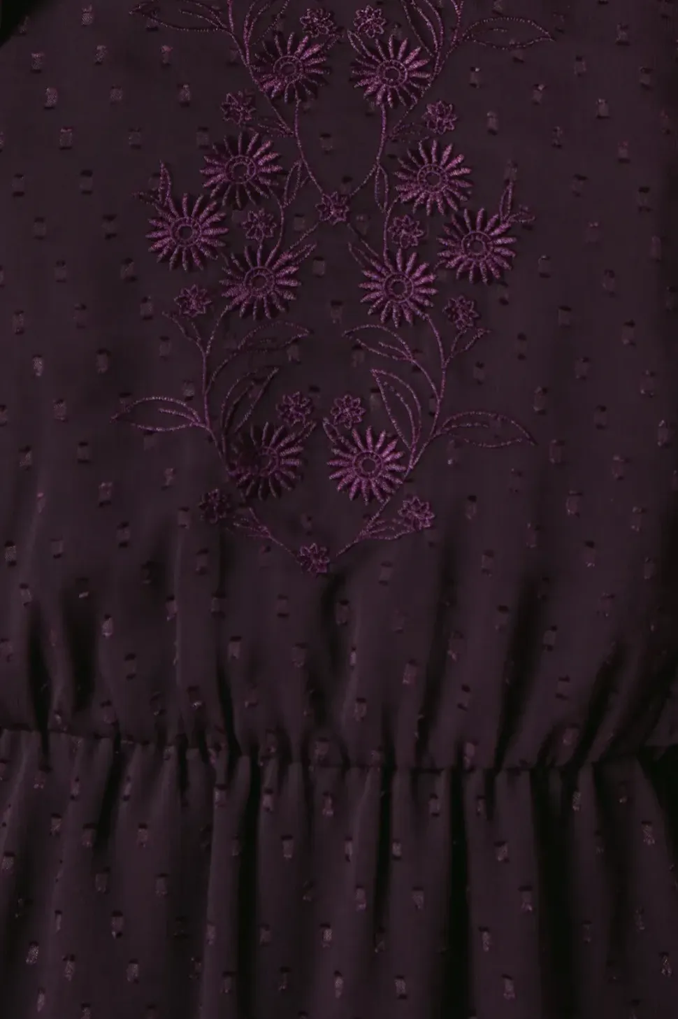Embroidered Dobby Chiffon Mini Dress
