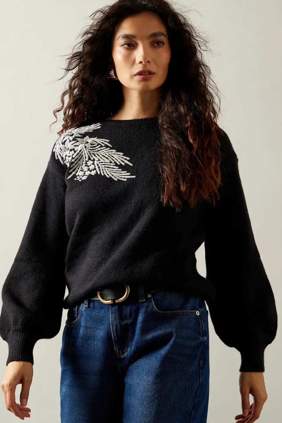 Embroidered Embellished Jumper