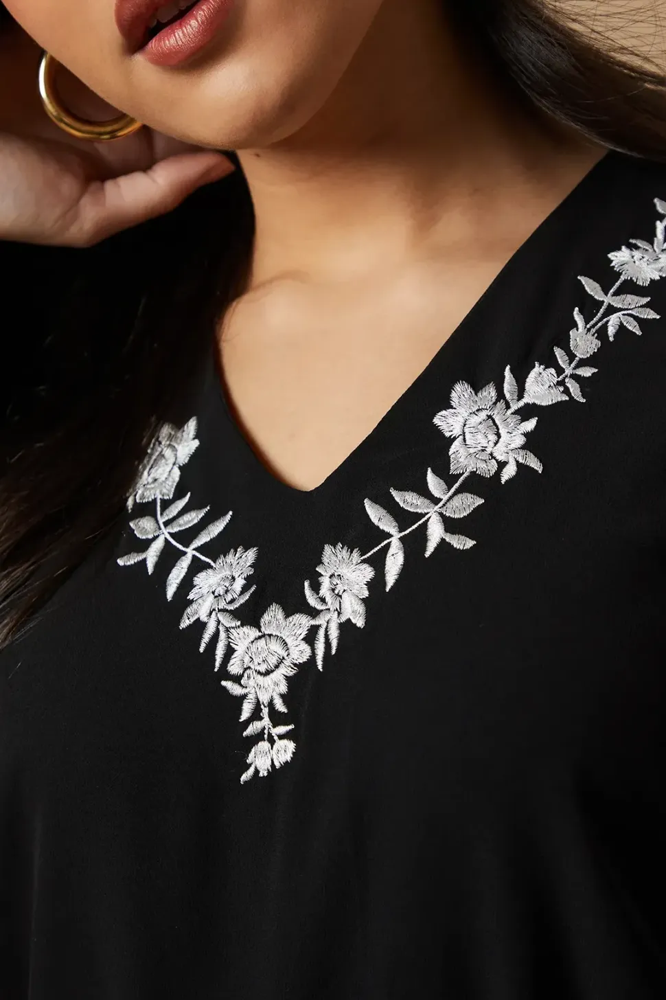 Embroidered Ruffle Tier Mini Dress