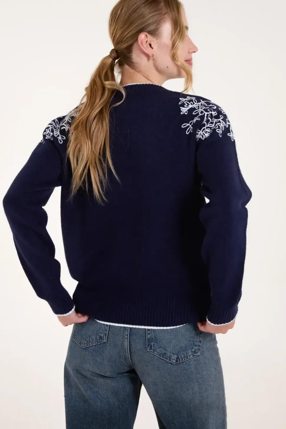 Embroidered Shoulder Jumper