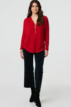 Embroidered Texture Long Sleeve Jumper