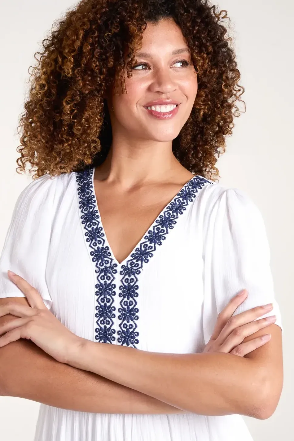 Embroidered Tiered Maxi Dress