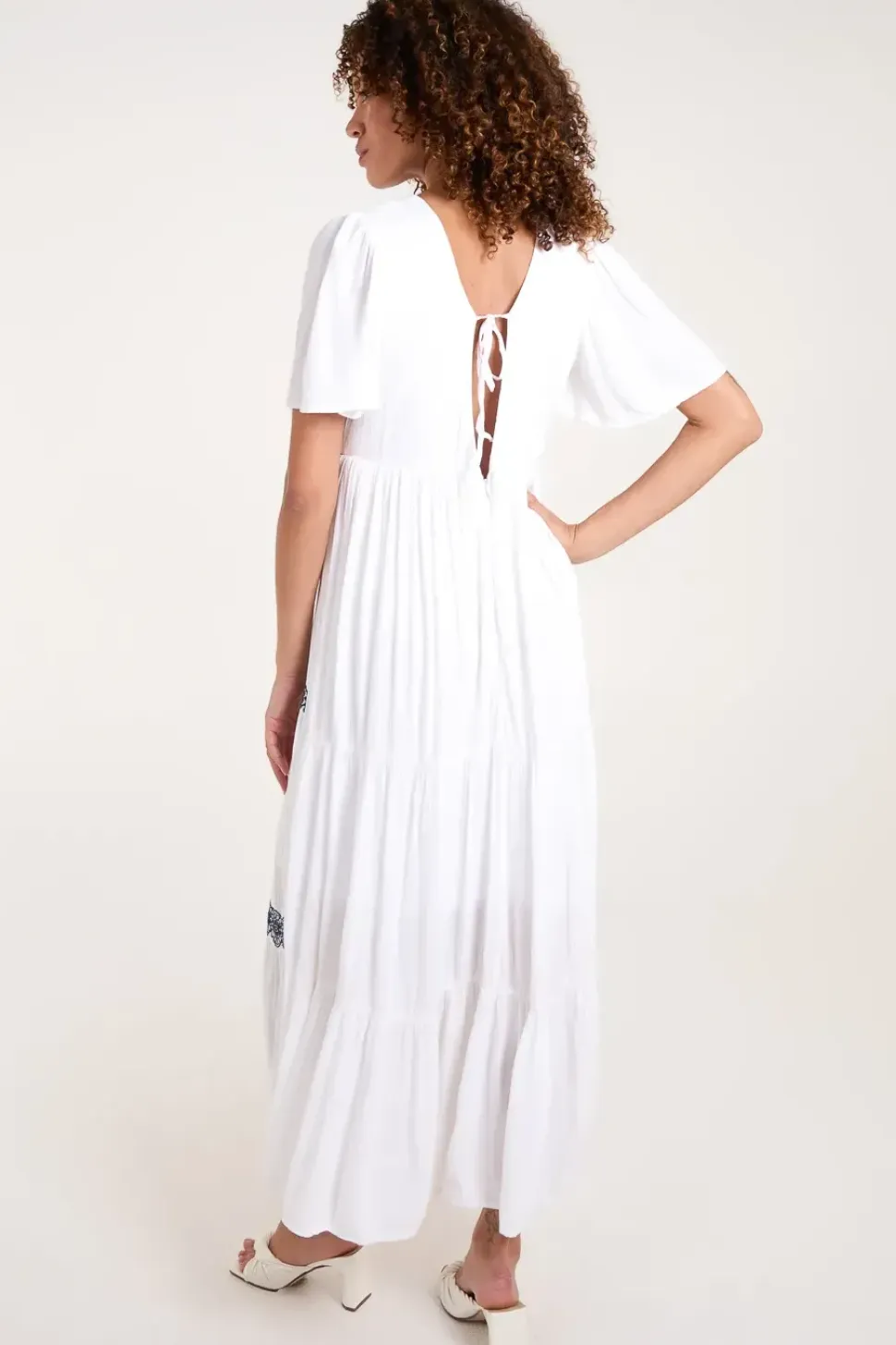 Embroidered Tiered Maxi Dress