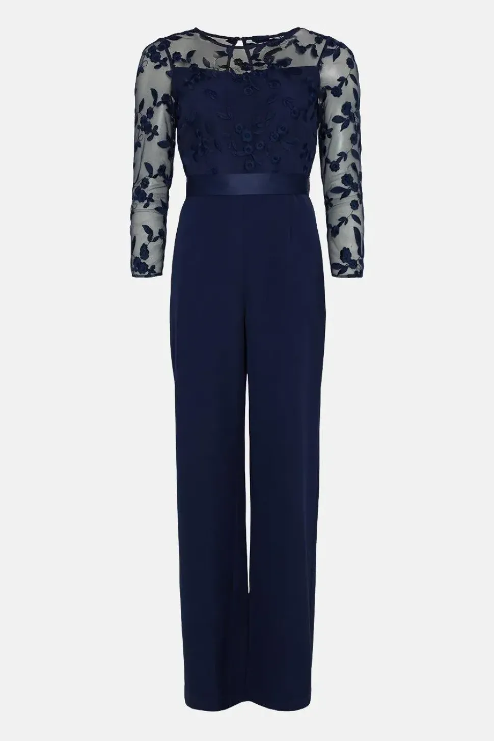 Embroidered Top Wide Leg Jumpsuit