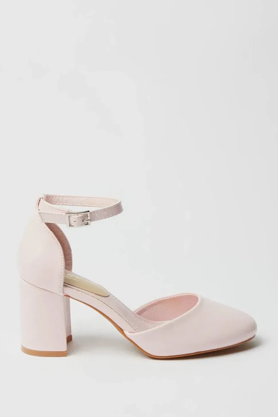 Emelda Round Toe Block Heel Court Shoes