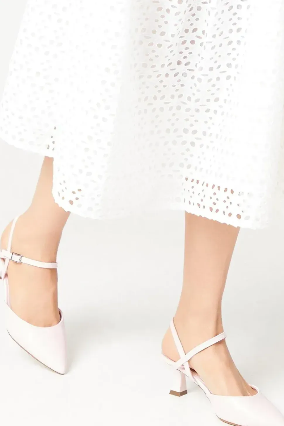 Emilia Pointed Kitten Heel Open Back Court Shoes