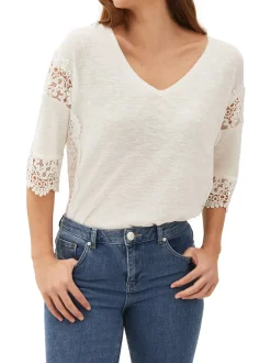 Emili Lace Insert Top-Plain