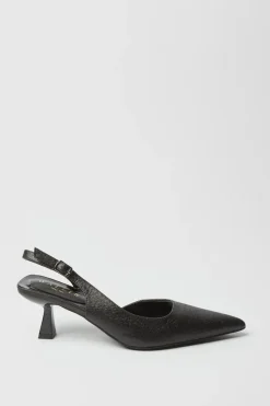 Emira Shimmer Slingback Kitten Heel Court Shoes