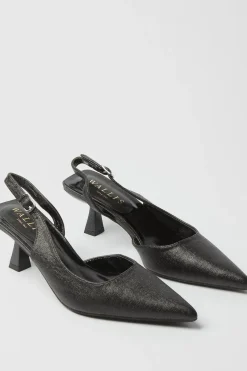 Emira Shimmer Slingback Kitten Heel Court Shoes