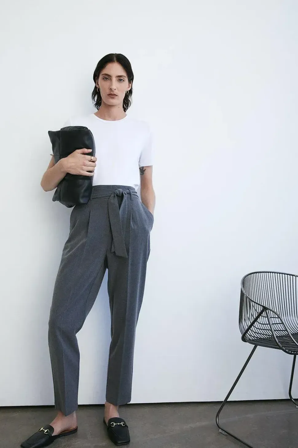 Essential Tie Waist Peg Trouser