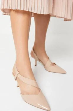 Evelyn Asymmetric Slingback Kitten Heel Court Shoes