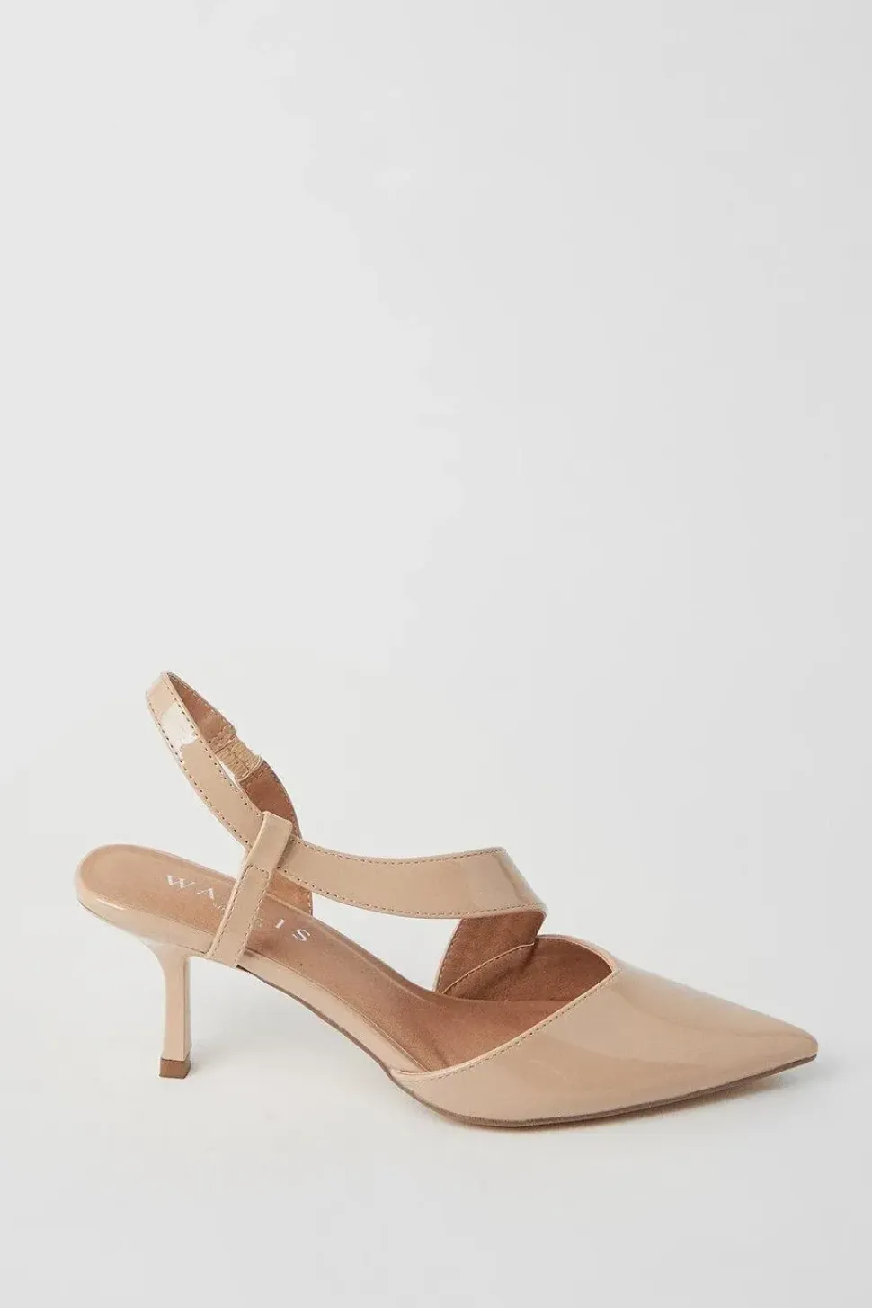 Evelyn Asymmetric Slingback Kitten Heel Court Shoes
