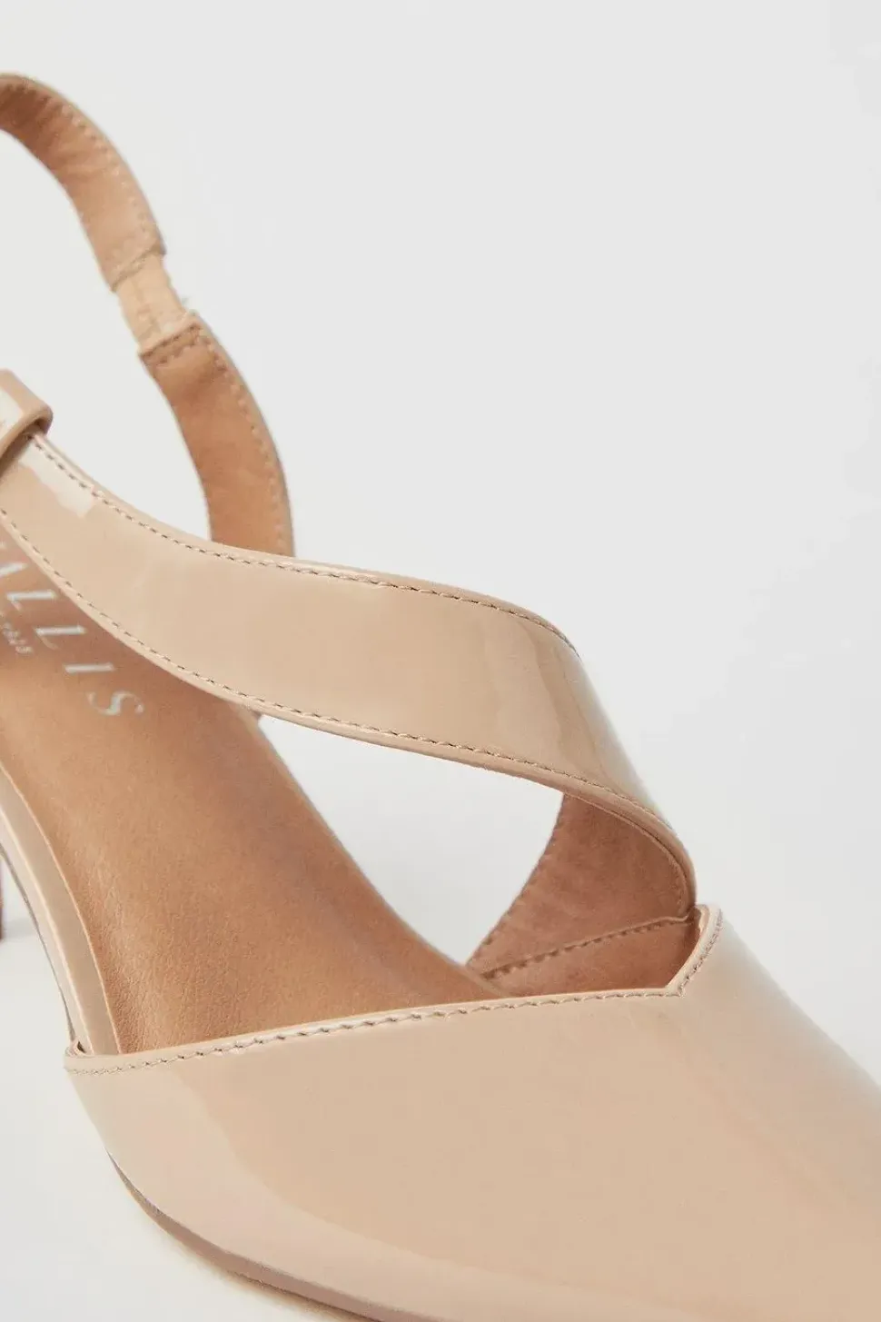 Evelyn Asymmetric Slingback Kitten Heel Court Shoes