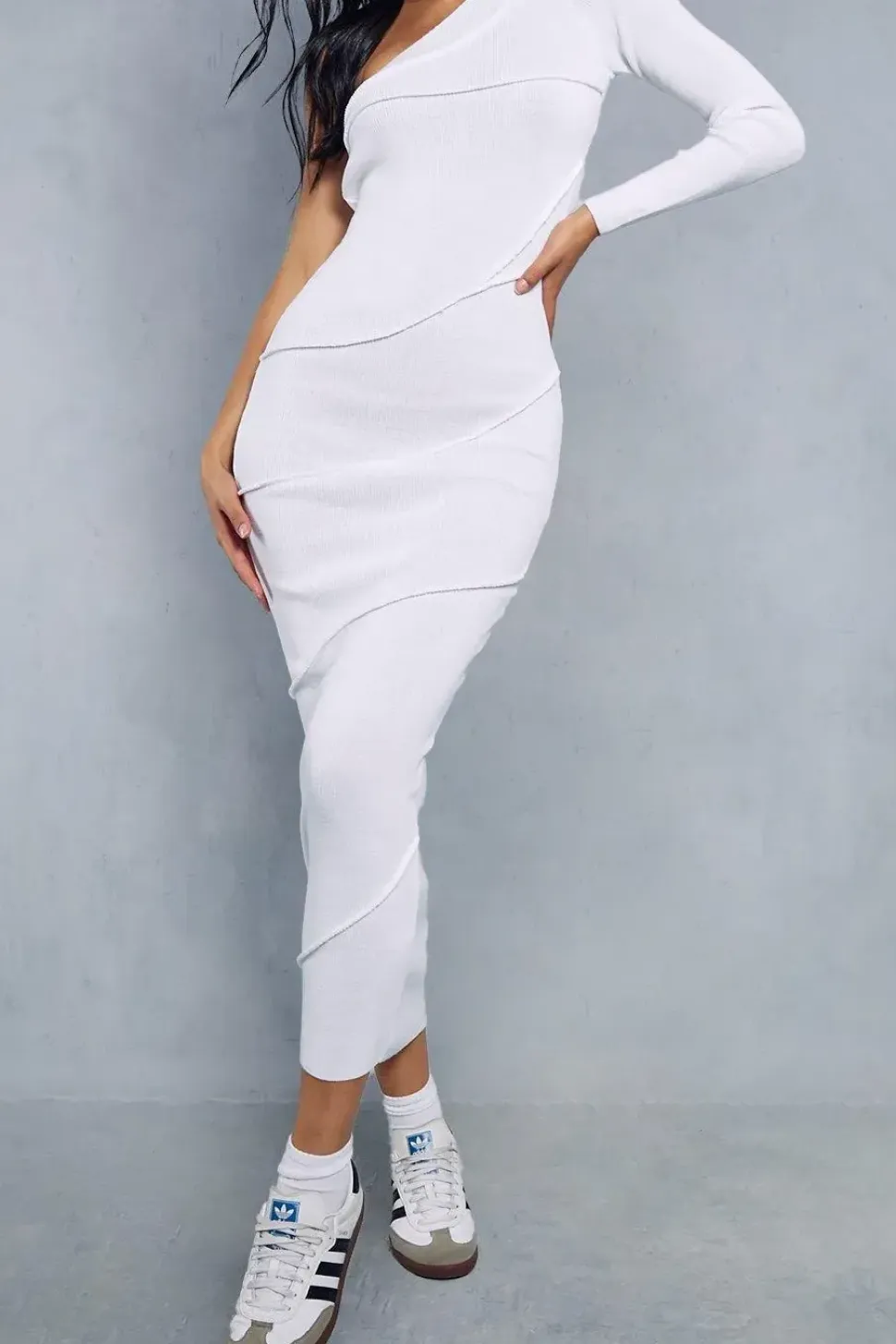 Exposed Seam Knitted Maxi Dress