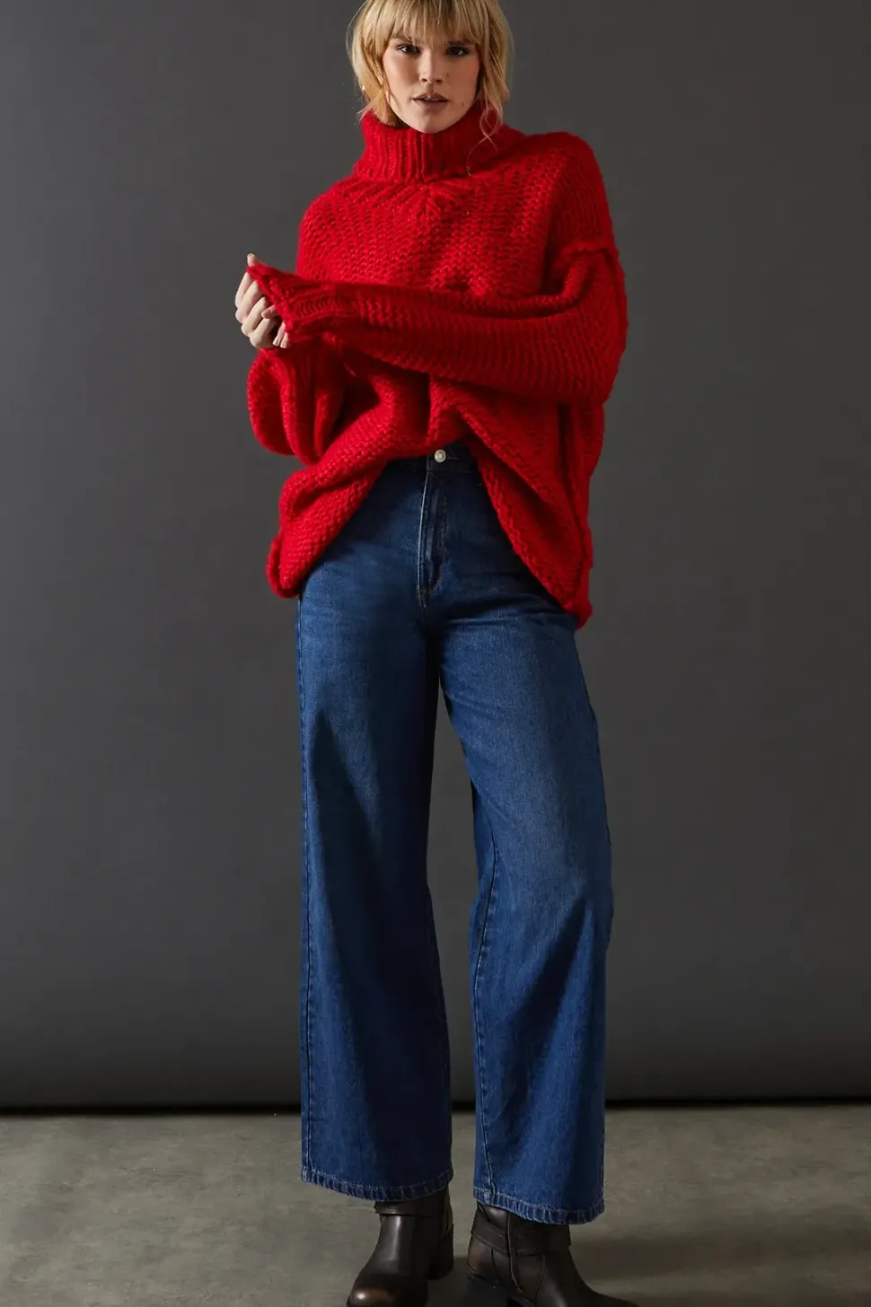Exposed Seam Super Chunky Knitted Jumper