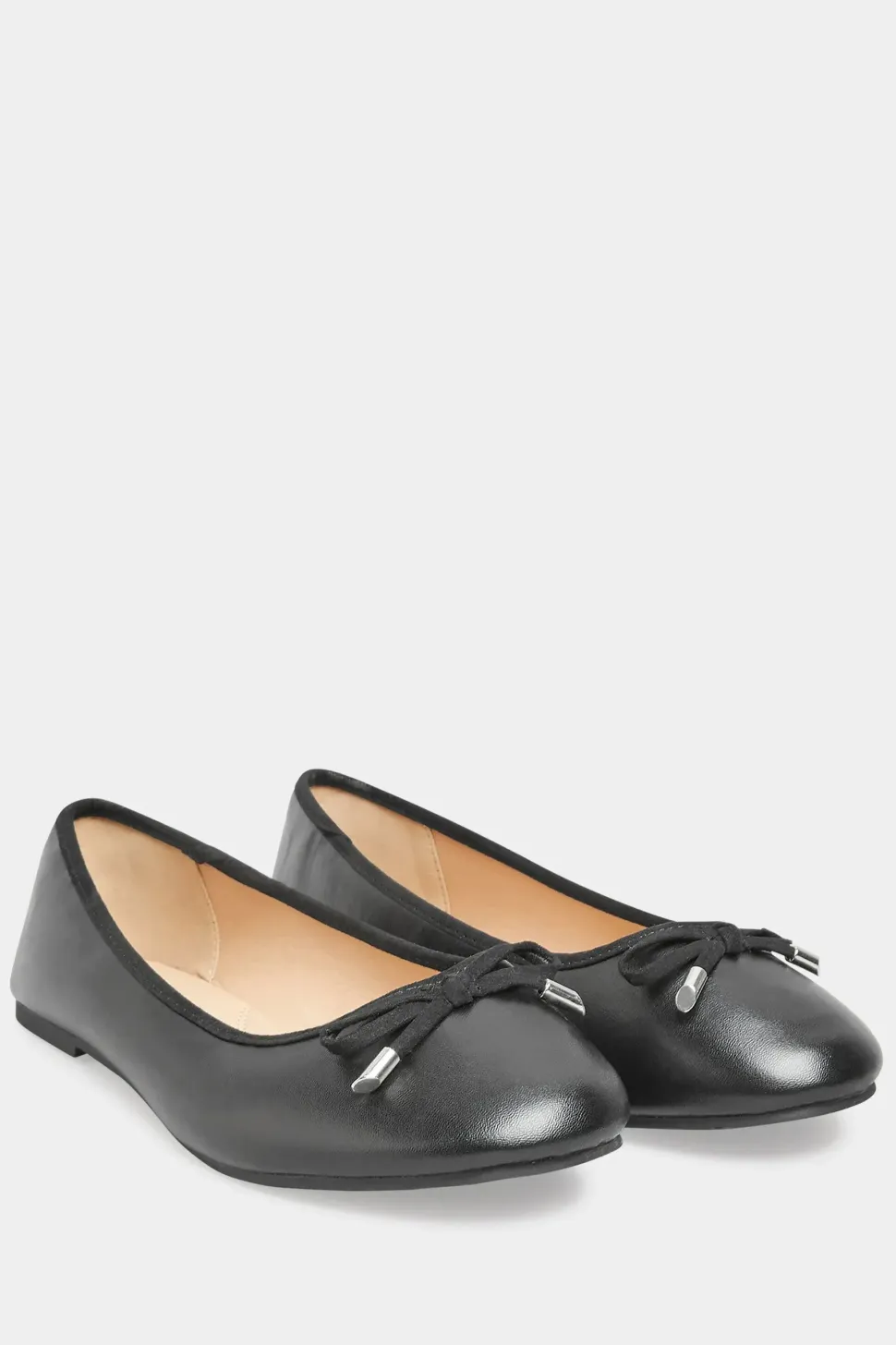 Extra Wide Fit Ballerina Pumps With Bow Detail