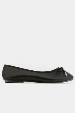 Extra Wide Fit Ballerina Pumps With Bow Detail