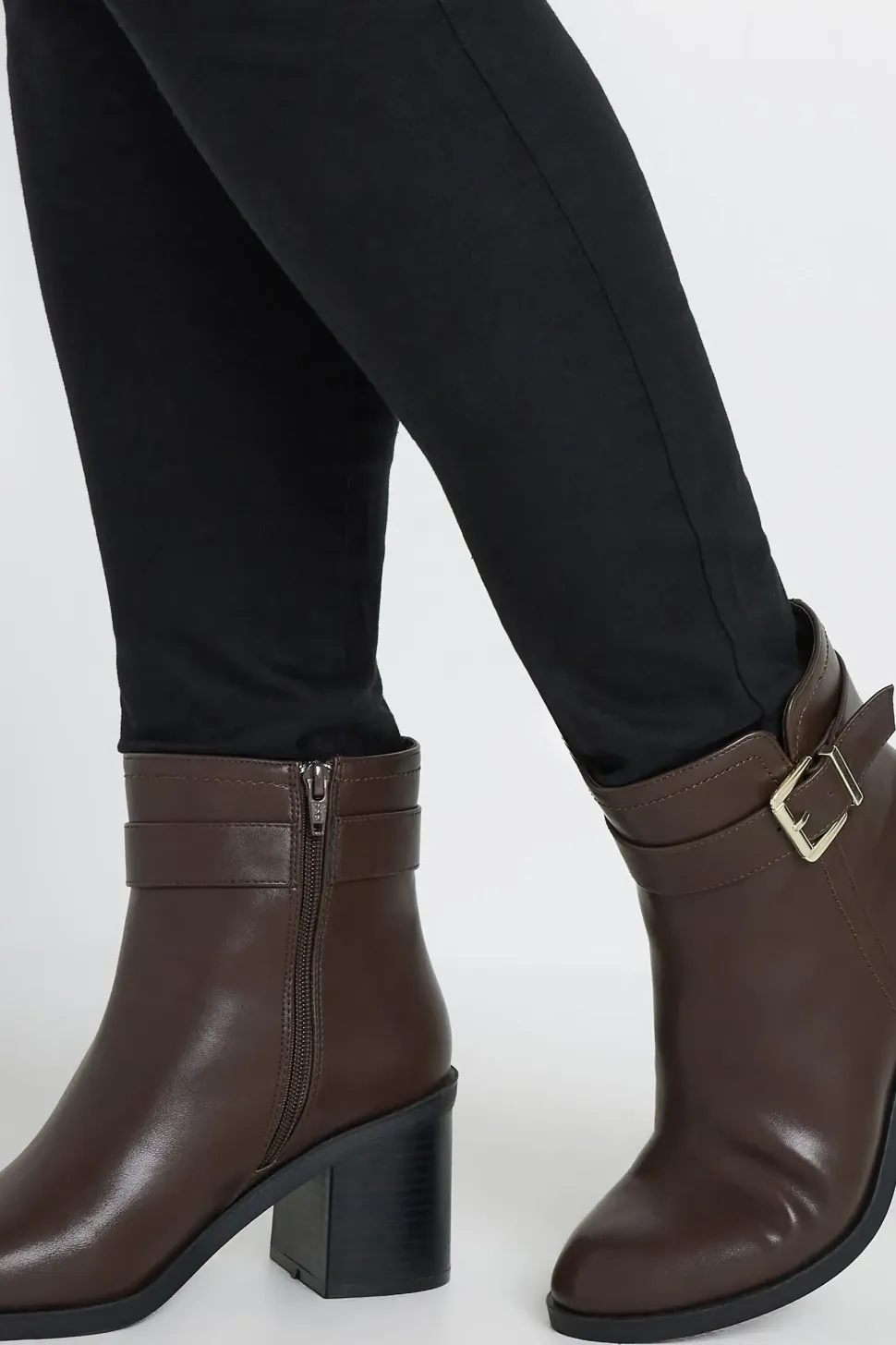 Extra Wide Fit Buckle Detail Ankle Boots