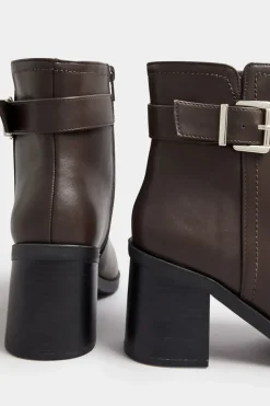 Extra Wide Fit Buckle Detail Ankle Boots