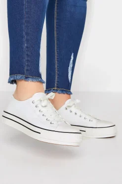 Extra Wide Fit Canvas Platform Trainers