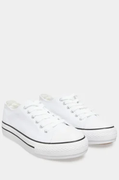 Extra Wide Fit Canvas Platform Trainers