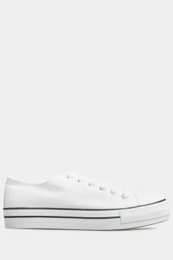 Extra Wide Fit Canvas Platform Trainers