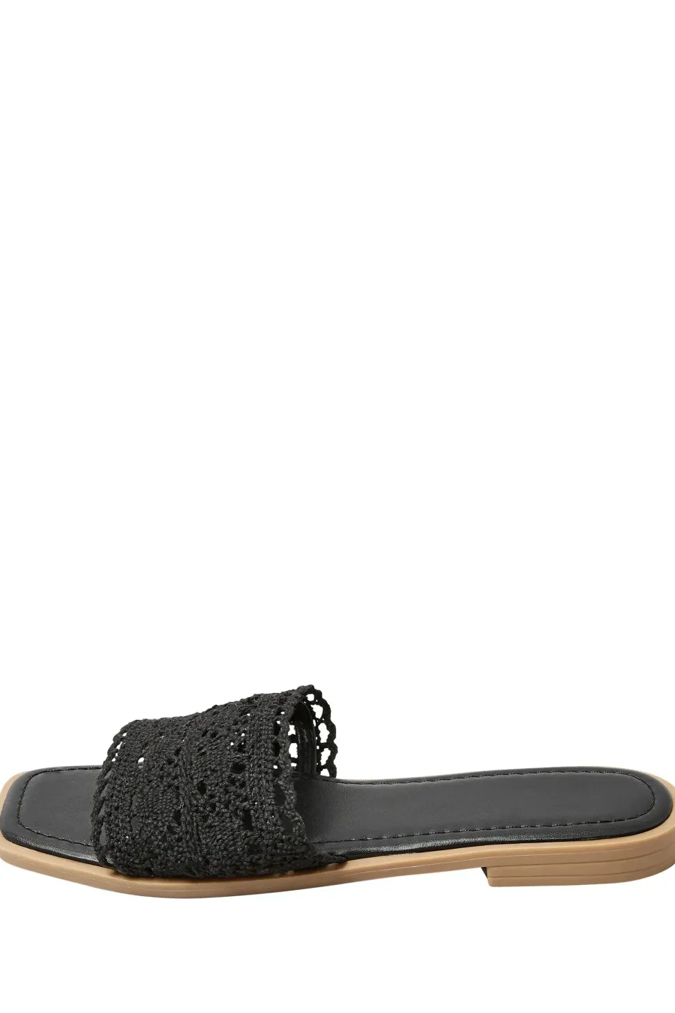 Extra Wide Fit Crochet Mule Sandals