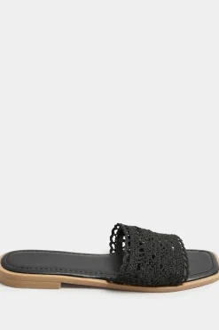 Extra Wide Fit Crochet Mule Sandals