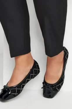 Extra Wide Fit Diamante Ballerina Pumps