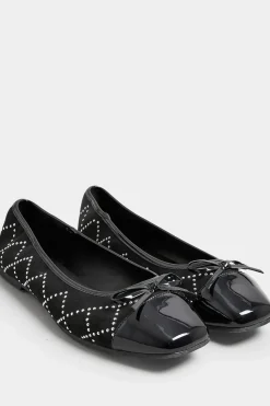 Extra Wide Fit Diamante Ballerina Pumps