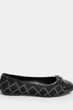 Extra Wide Fit Diamante Ballerina Pumps