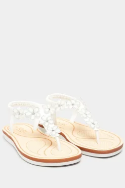 Extra Wide Fit Diamante Flower Sandals
