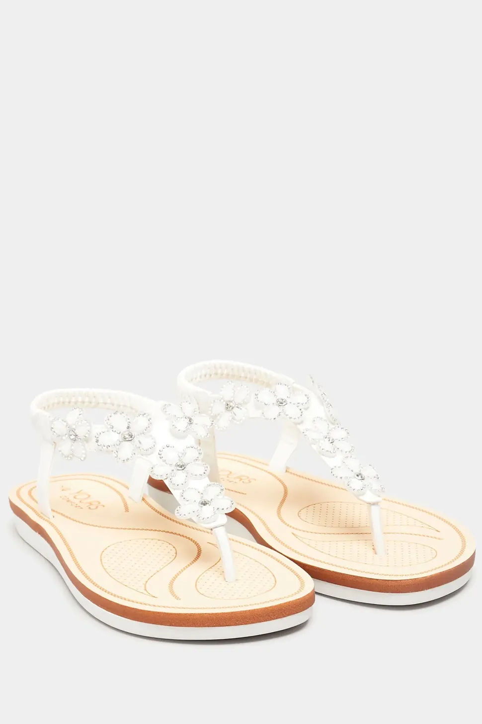Extra Wide Fit Diamante Flower Sandals