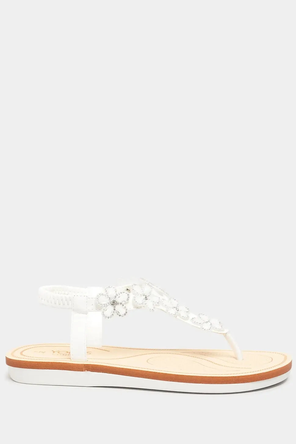 Extra Wide Fit Diamante Flower Sandals