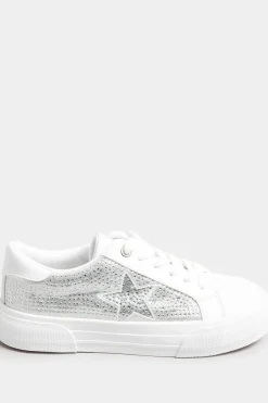 Extra Wide Fit Diamante Star Trainers