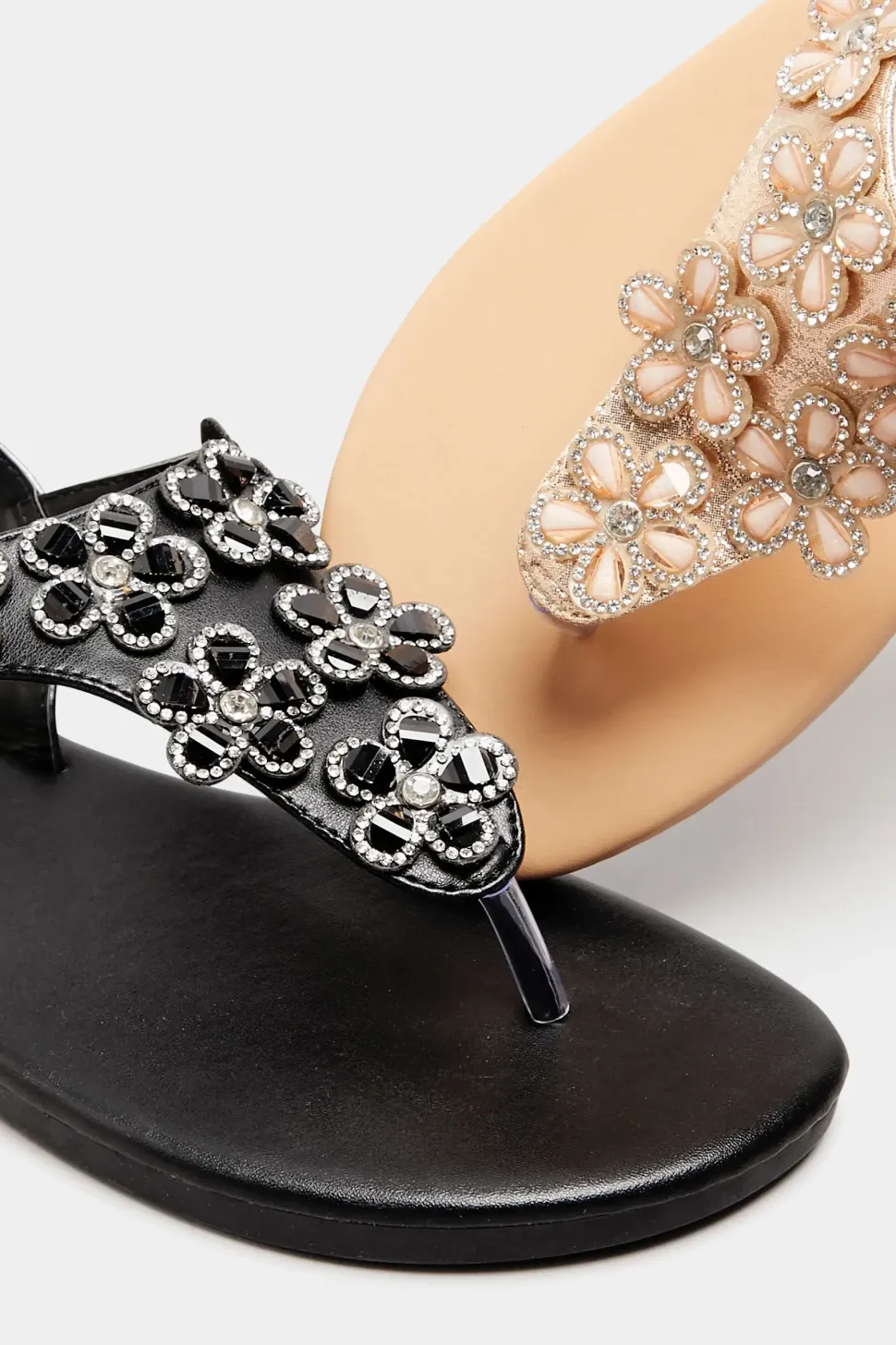 Extra Wide Fit Diamante Studded Sandals