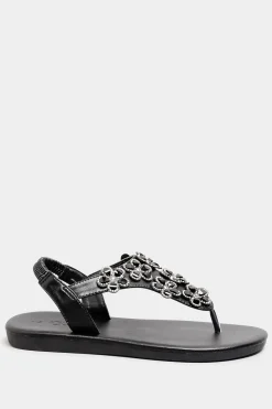 Extra Wide Fit Diamante Studded Sandals