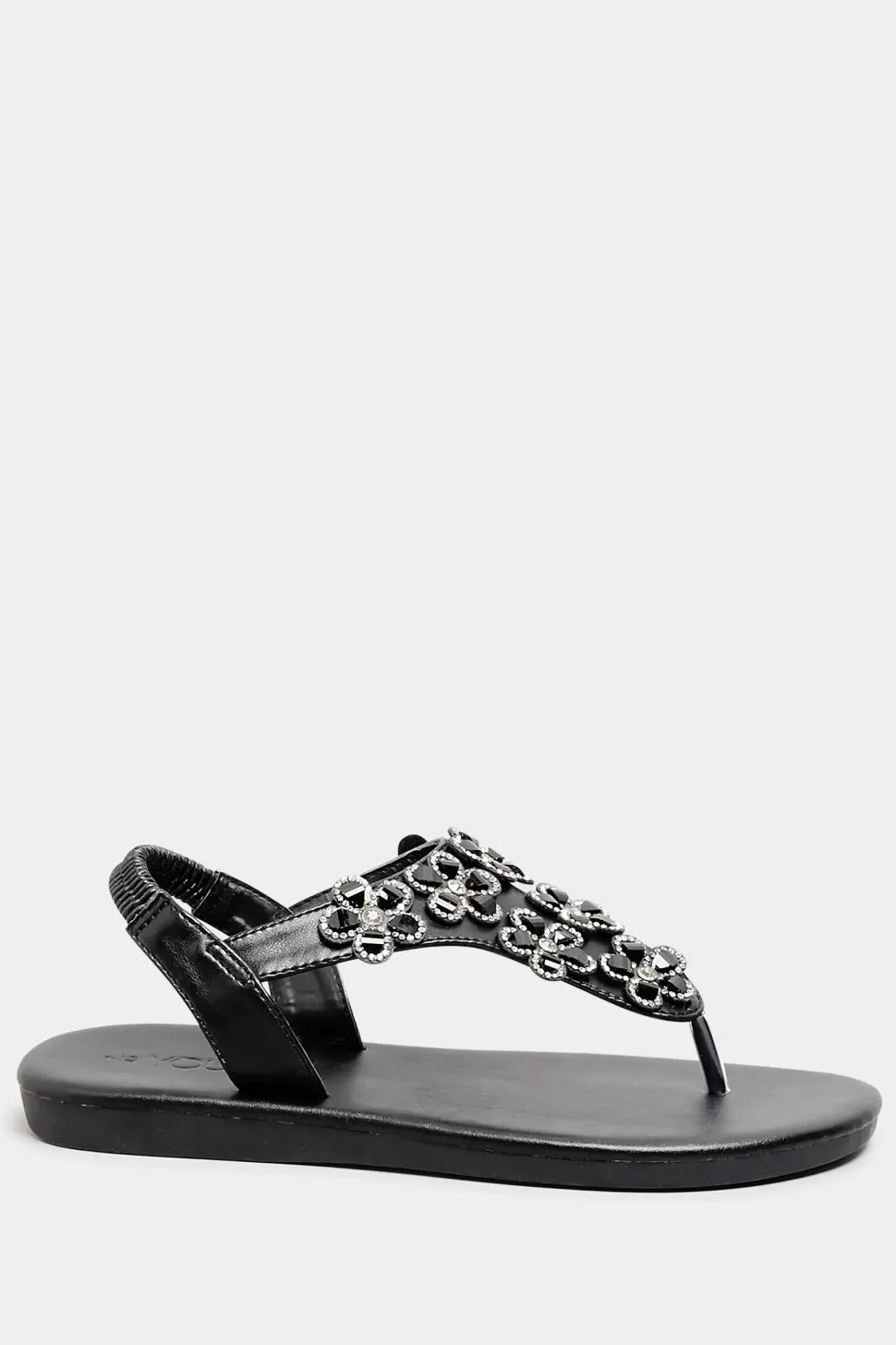 Extra Wide Fit Diamante Studded Sandals