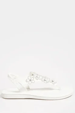 Extra Wide Fit Diamante Studded Sandals