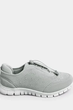 Extra Wide Fit Diamante Trainers