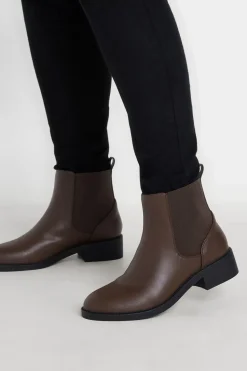 Extra Wide Fit Faux Leather Elasticated Chelsea Boots
