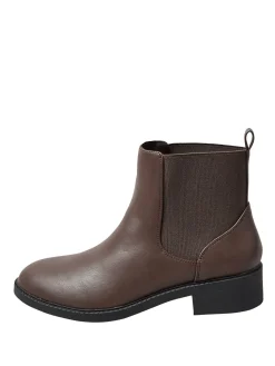 Extra Wide Fit Faux Leather Elasticated Chelsea Boots