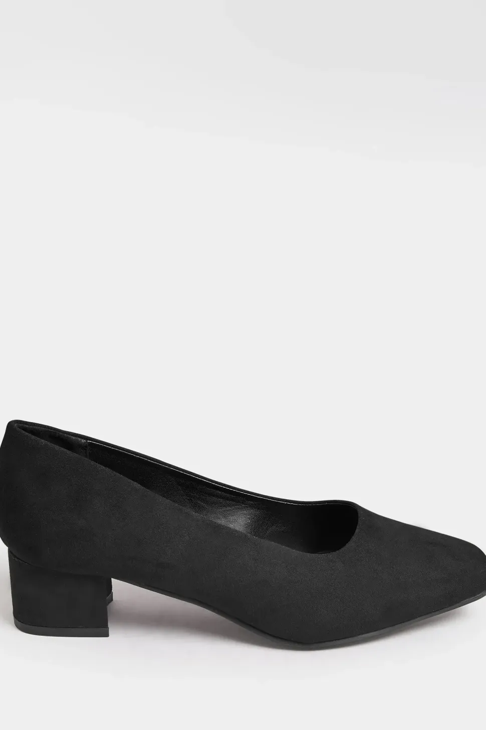 Extra Wide Fit Faux Suede Block Heel Court Shoes