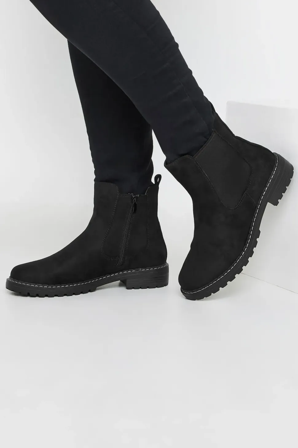 Extra Wide Fit Faux Suede Chelsea Boots
