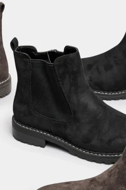Extra Wide Fit Faux Suede Chelsea Boots
