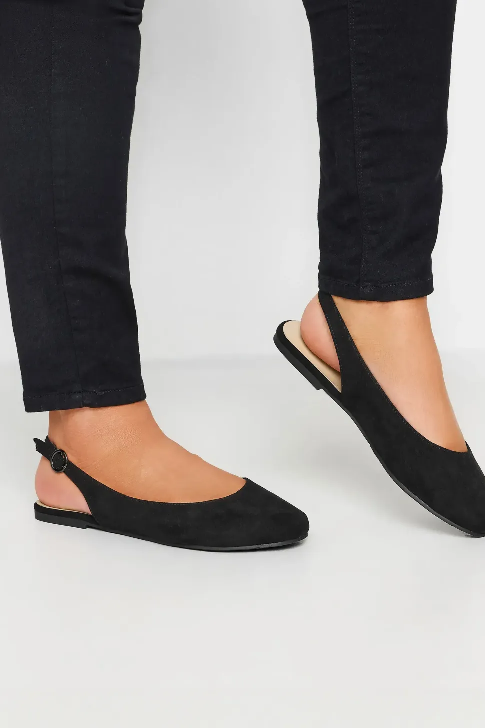 Extra Wide Fit Faux Suede Slingback Pumps
