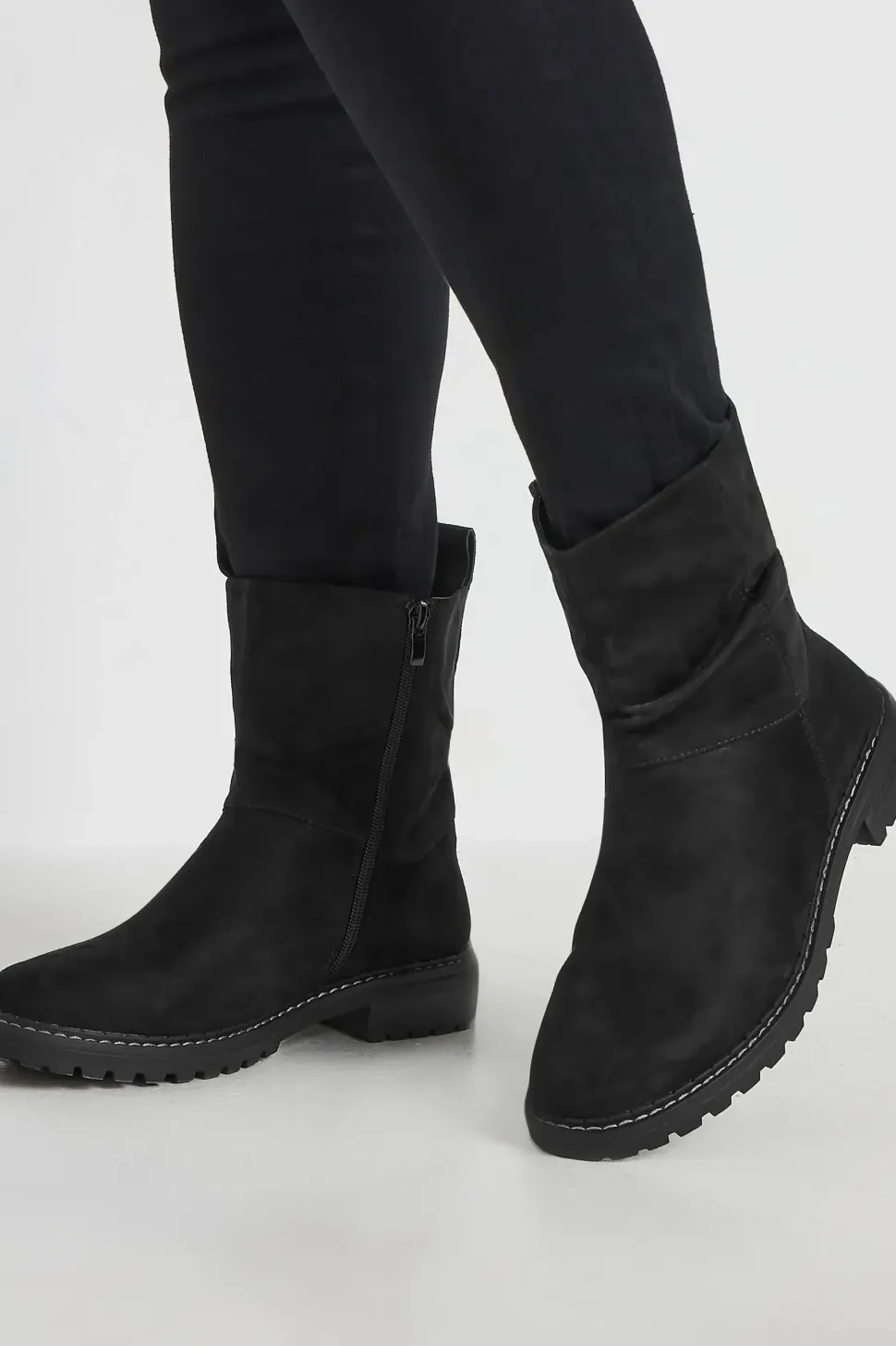 Extra Wide Fit Faux Suede Slouch Boots