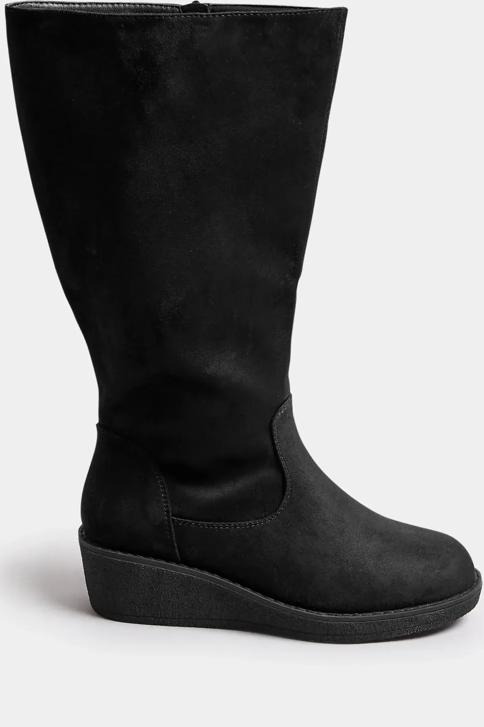 Extra Wide Fit Faux Suede Wedge Boots