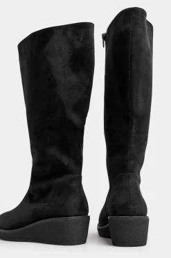 Extra Wide Fit Faux Suede Wedge Boots