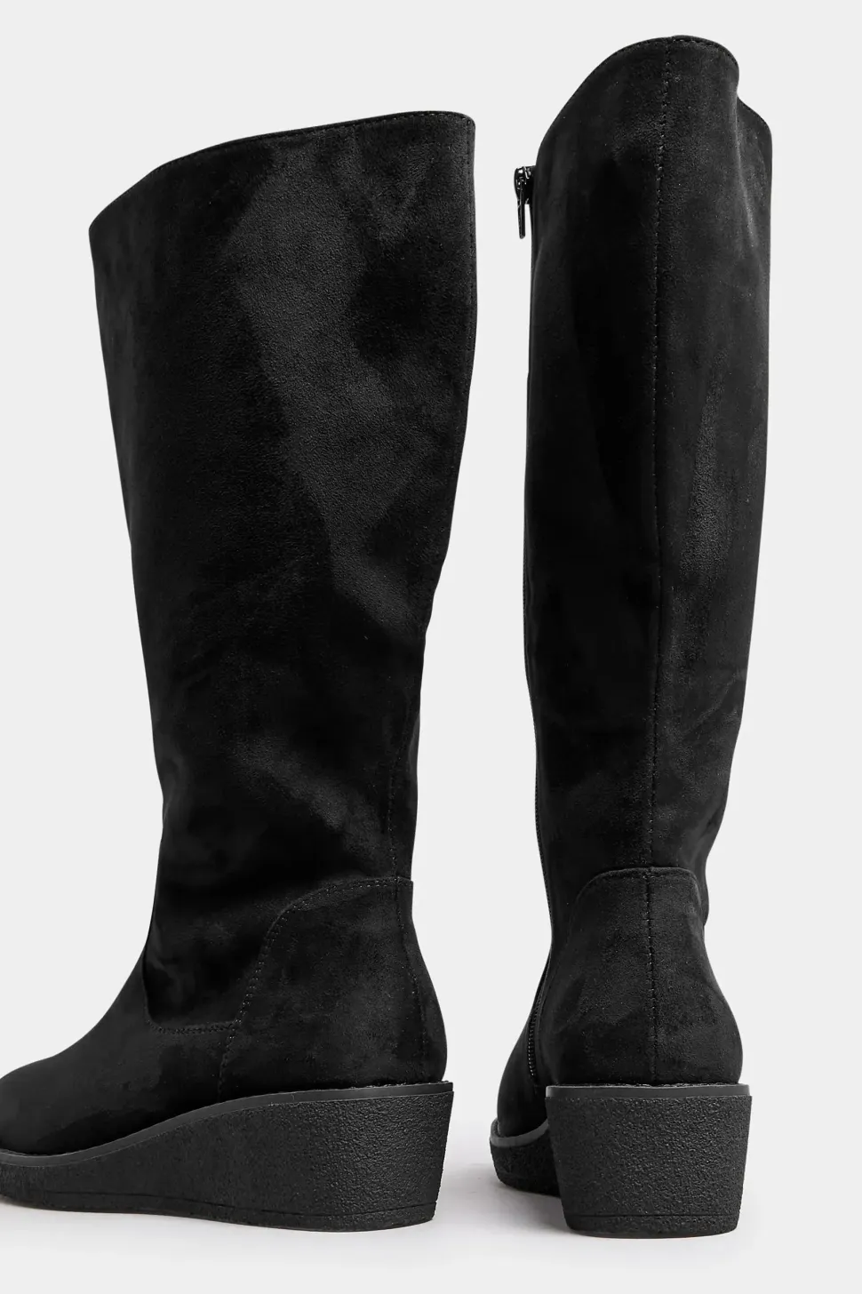 Extra Wide Fit Faux Suede Wedge Boots